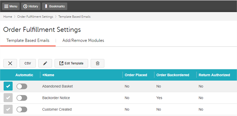 Order Fulfillment Settings