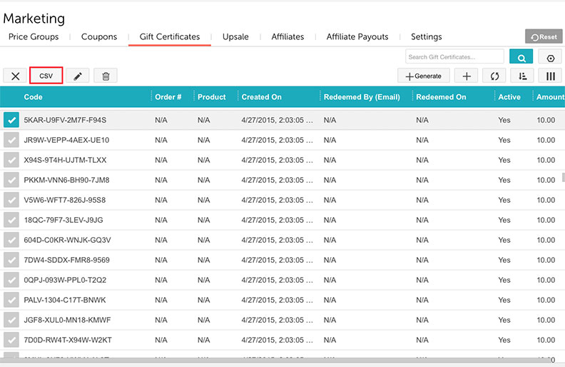CSV File