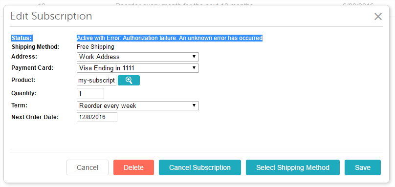 Manage Subscriptions