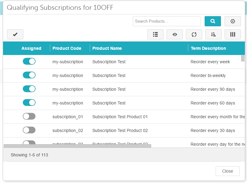 Manage Subscriptions
