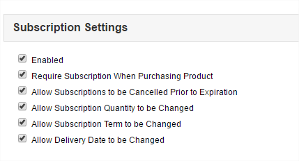 Subscription Settings